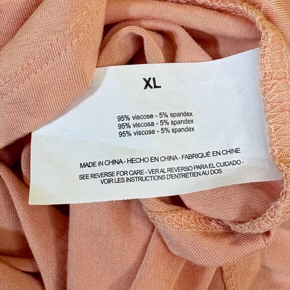 Nine West Womens Flutter Sleeve Top Peach X-Large Lightweight Stretchy T-Shirt‎ - Picture 3 of 8